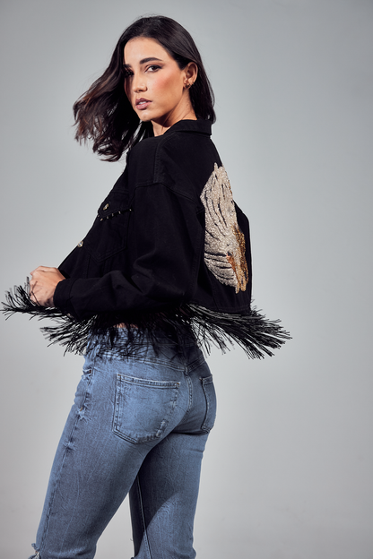 Yin Yang Tigers Fringed Jacket